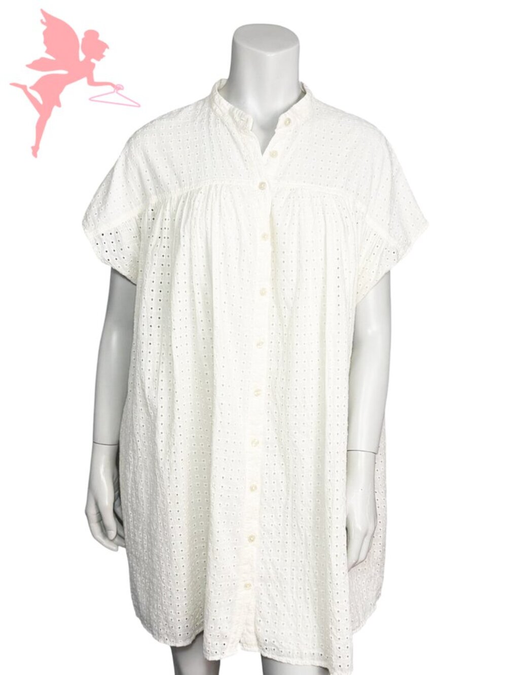 MADEWELL Eyelet Boxy Mini Shirtdress - Picture 2 of 8